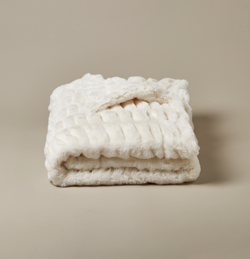 Ruched faux fur throw blanket best sale